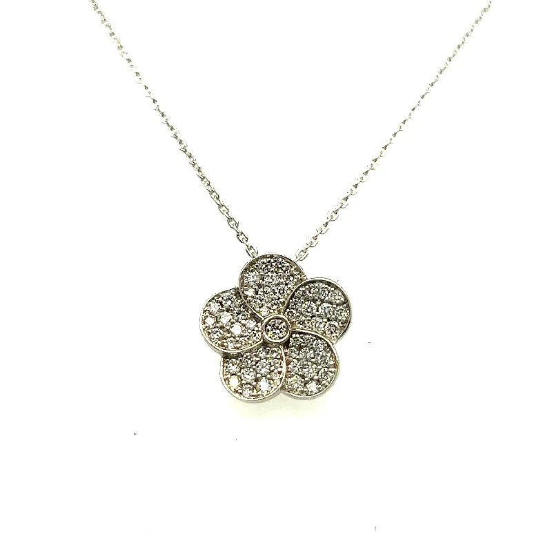 White Gold Fleur Diamond Pendant