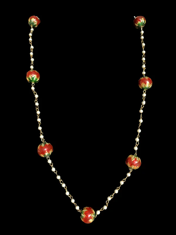 NS91 Red green Jaipuri bead Mala ( READY TO SHIP )