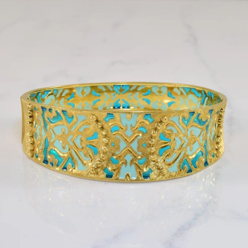 Enamelled Yellow Gold Bangle | 8" |