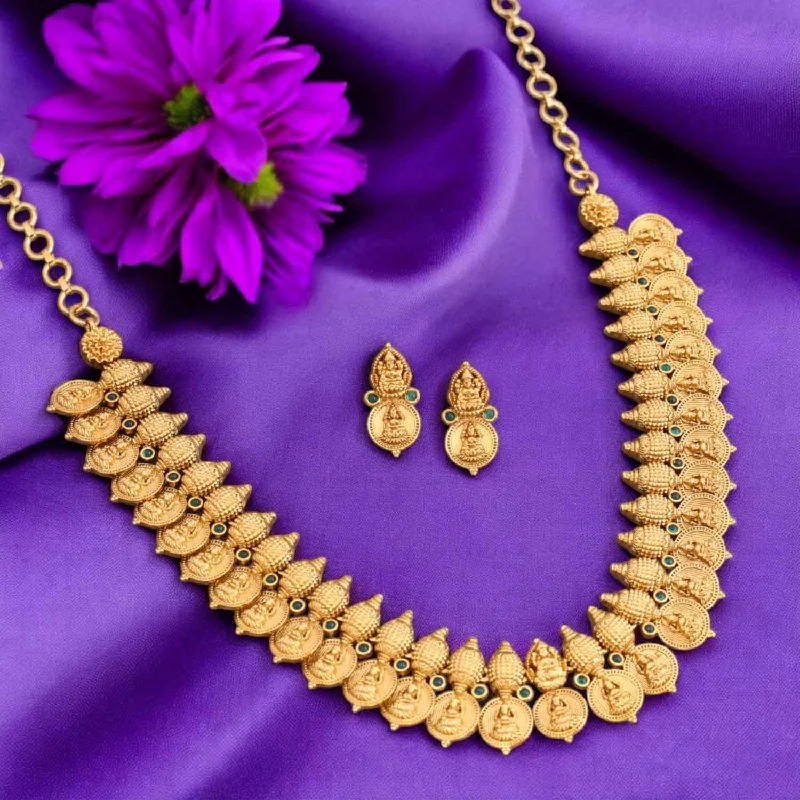 Golden Dhruva Temple Jewellery Set- New Arrival