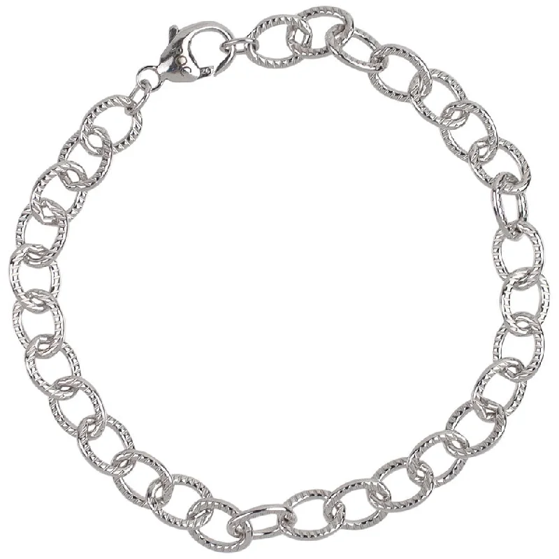 Rembrandt Charms - Lined Cable Link Classic Bracelet - 20-0200