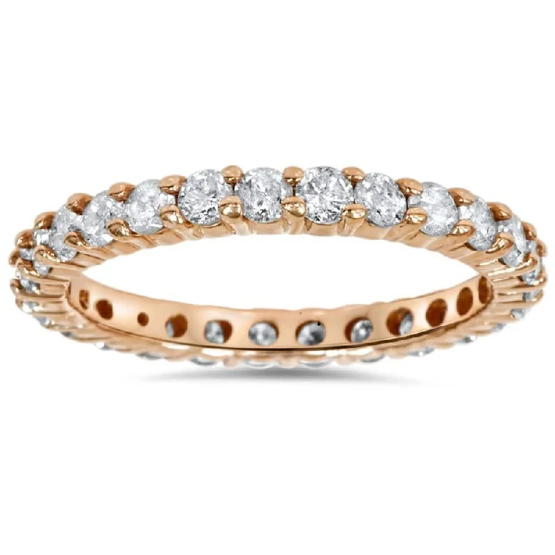 1 1/2ct Diamond Eternity Wedding Ring Rose Gold