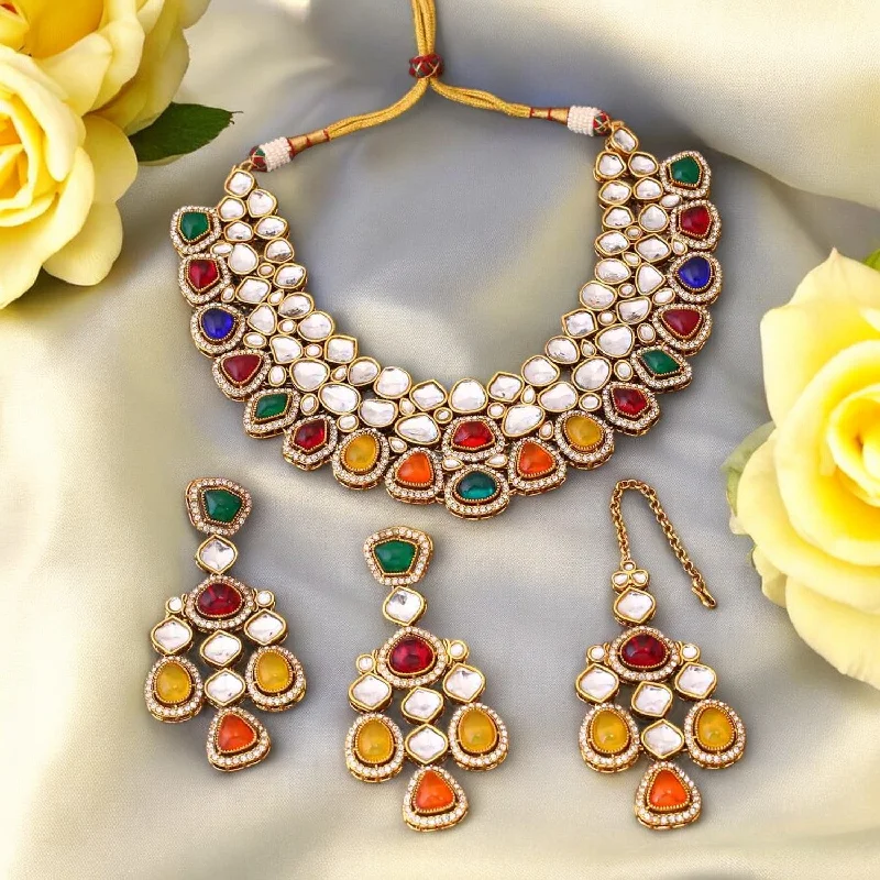 Multicolor Samiya Kundan Jewellery Set