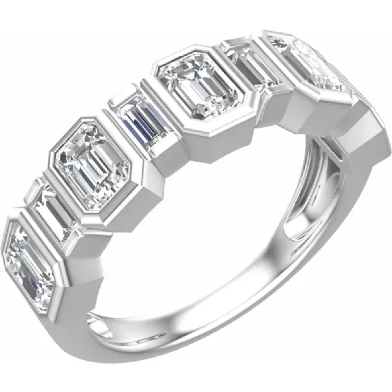 2.00Ct Emerald Cut Wedding Ring Anniversary Band Gold Lab Grown