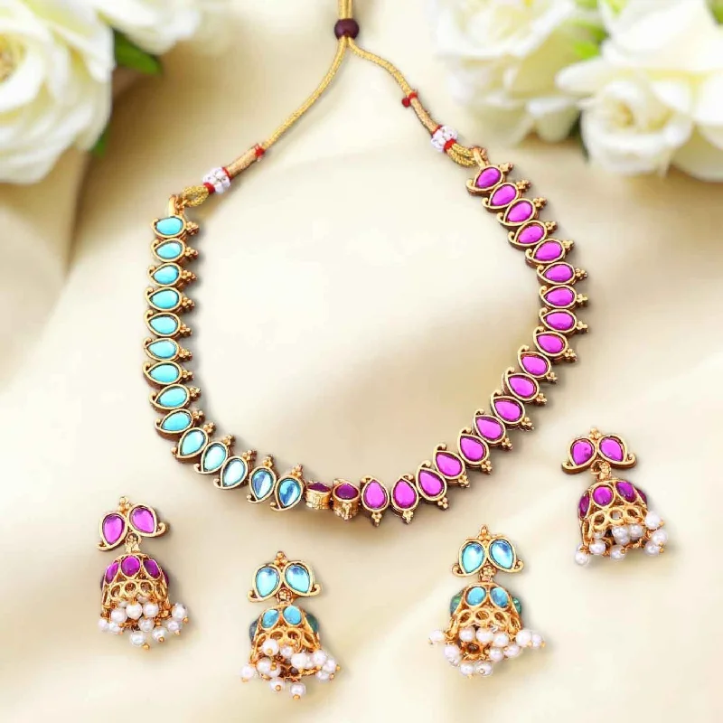 Prismatic Kumuda Reversible Antique Jewellery Set- New Arrival