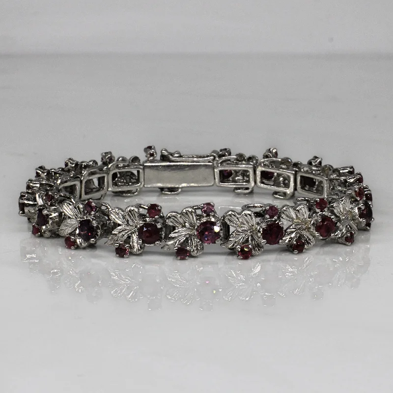 Floral Ruby Bracelet | 5.95ctw | 7" |