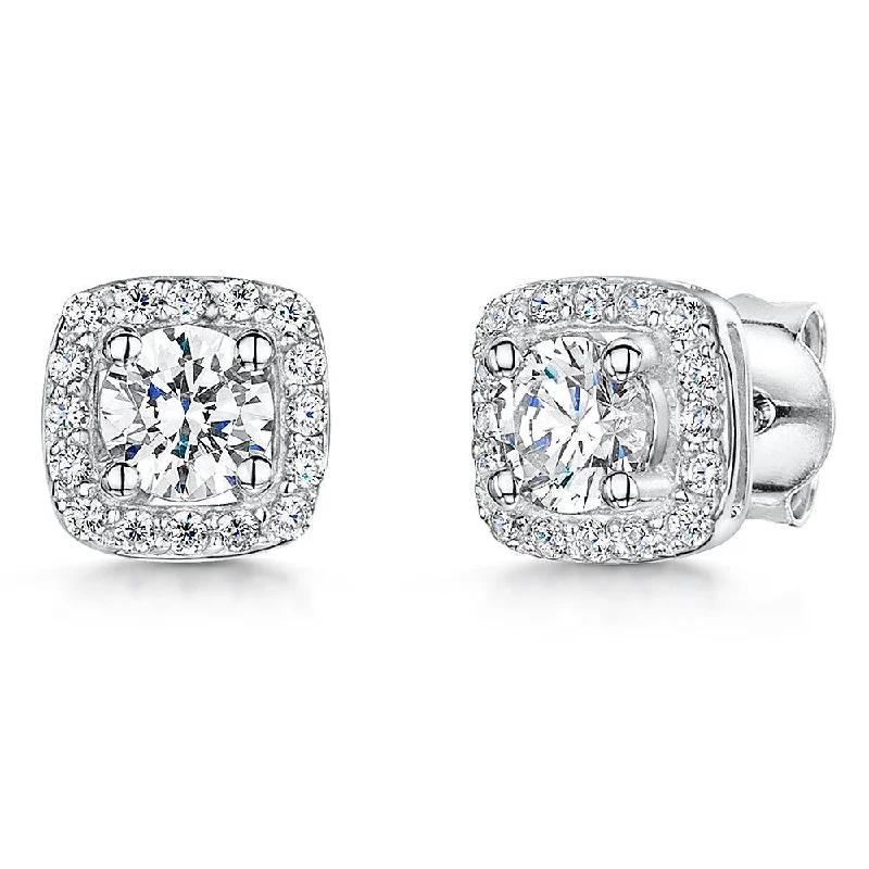 Jools CZ Cushion Shaped Stud Earrings