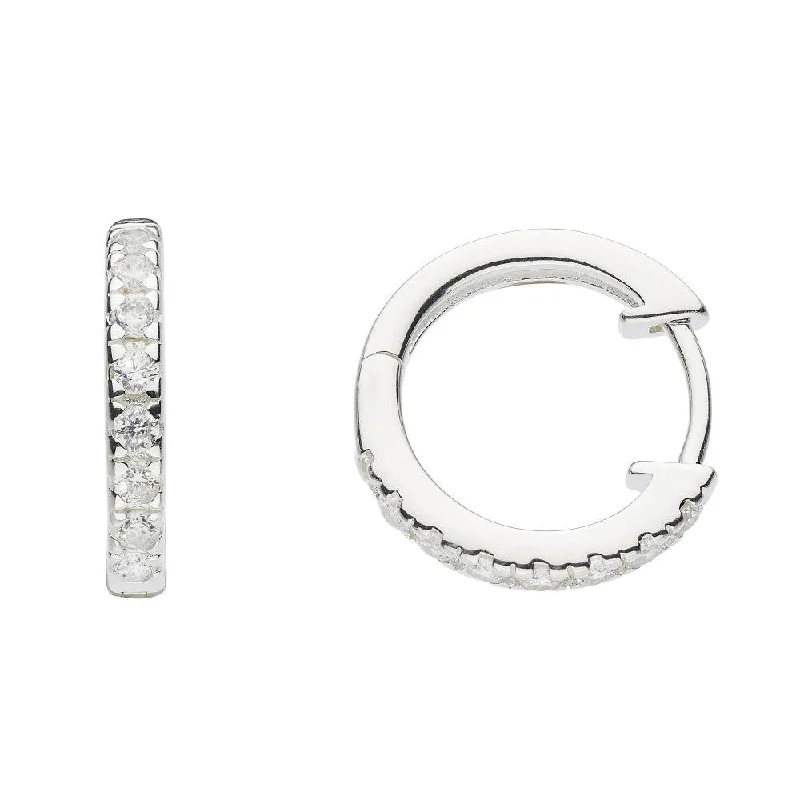 Clear Cubic Zirconia Huggie Stud Earrings