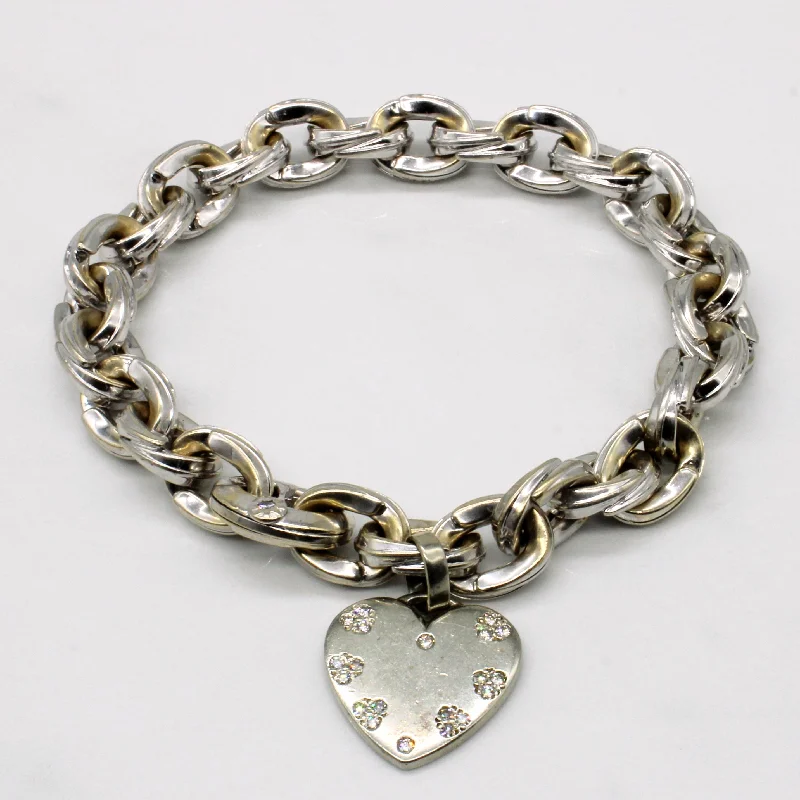 Diamond Heart Bracelet | 0.21ctw | 8" |