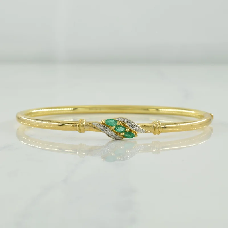 Emerald & Diamond Bangle | 0.21ctw, 0.03ctw | 7.5" |