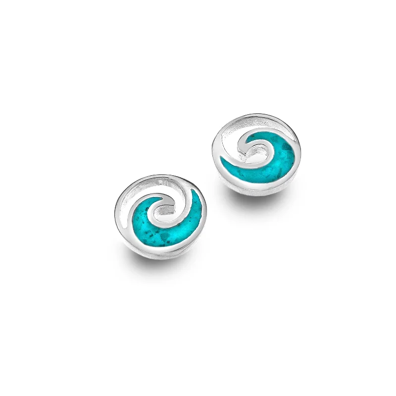 Sea Gems Turquoise Wave Stud Earrings