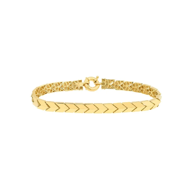 14K Yellow Gold Polished Arrow Link Bracelet