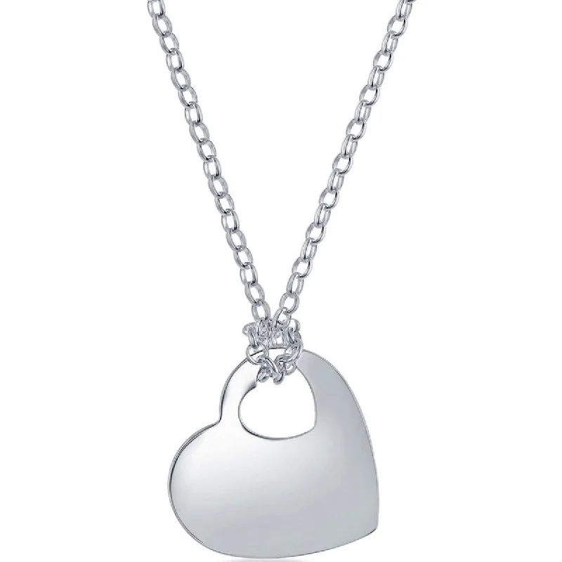 Classic Unisex Necklace - Sterling Silver Chain with Heart Pendant | N-4964