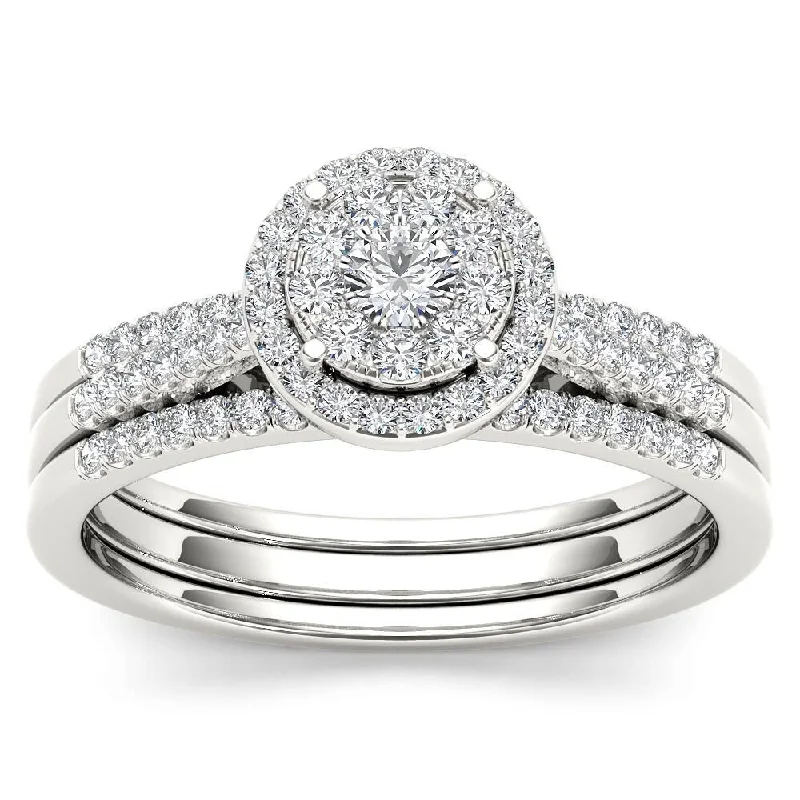 De Couer 10k Gold 1/2ct TDW Diamond Bridal Ring Set