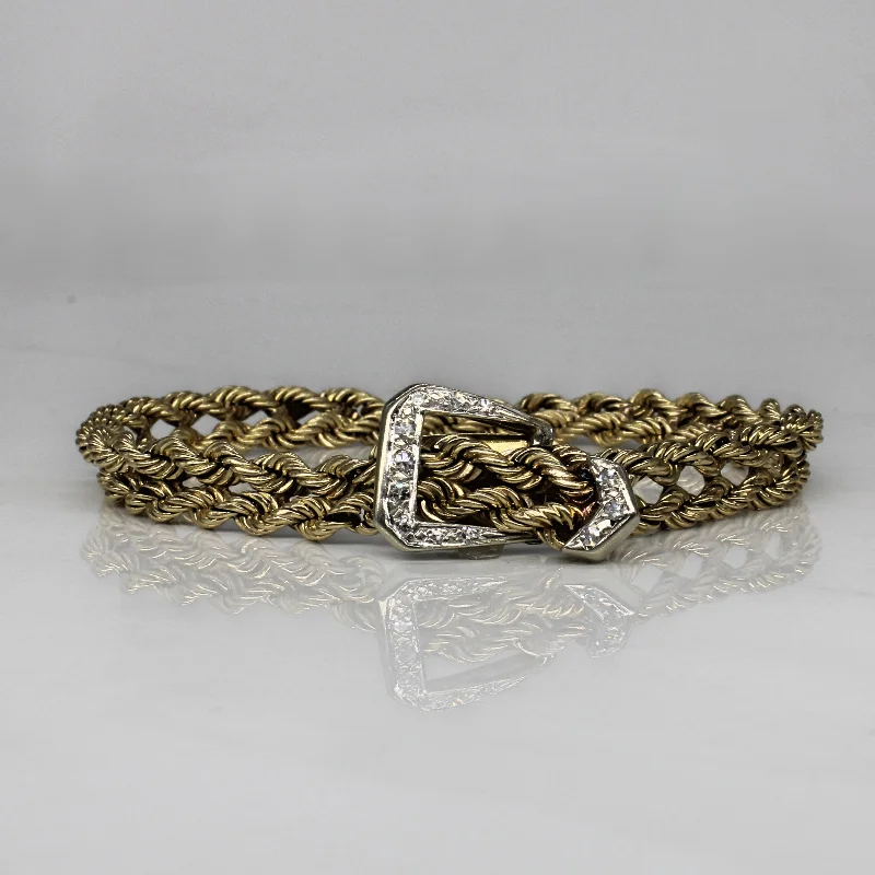 Diamond Braided Belt Bracelet | 0.15ctw | 8.25" |