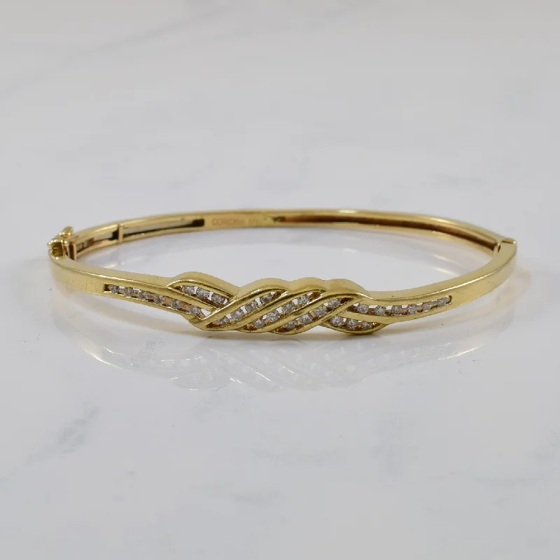 Hinged Diamond Bypass Bangle | 0.30ctw | 7" |