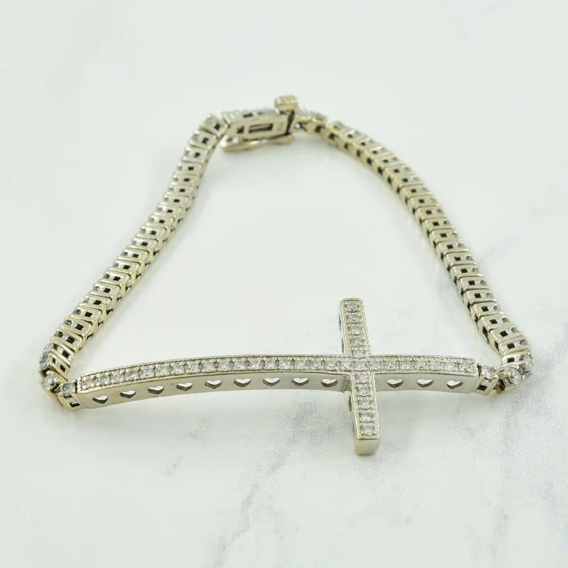 Diamond Cross 18k Bracelet | 2.00ctw | 7.50" |