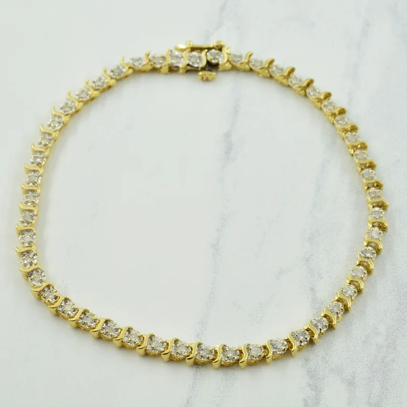 Diamond Tennis 14K Yellow Gold Bracelet | 1.20ctw | 7.5" |