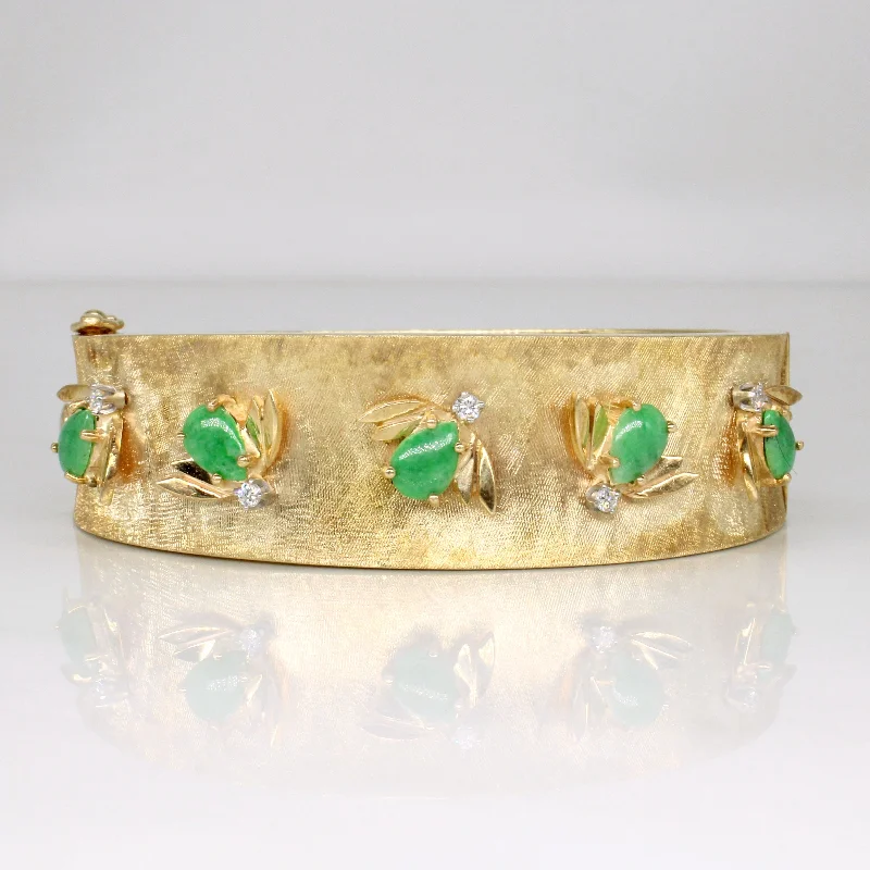 Jadeite & Diamond Bug Bracelet | 2.25ctw, 0.15ctw | 7.5" |