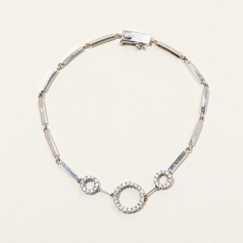 Diamond Circle Pendant Bracelet | 0.40ctw | 7.25" |