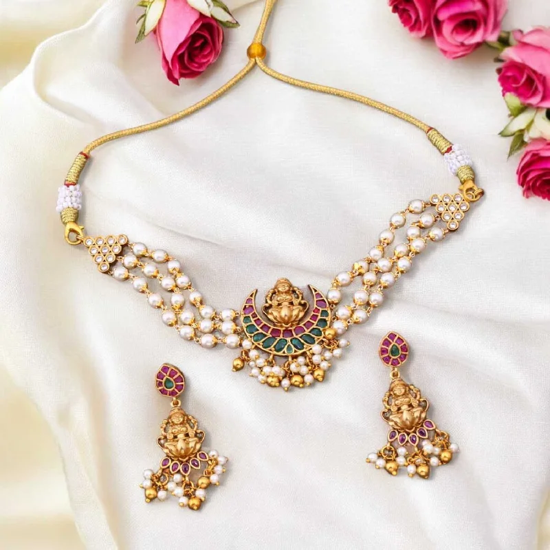 Multicolor Sarvapujita Temple Jewellery Set- New Arrival