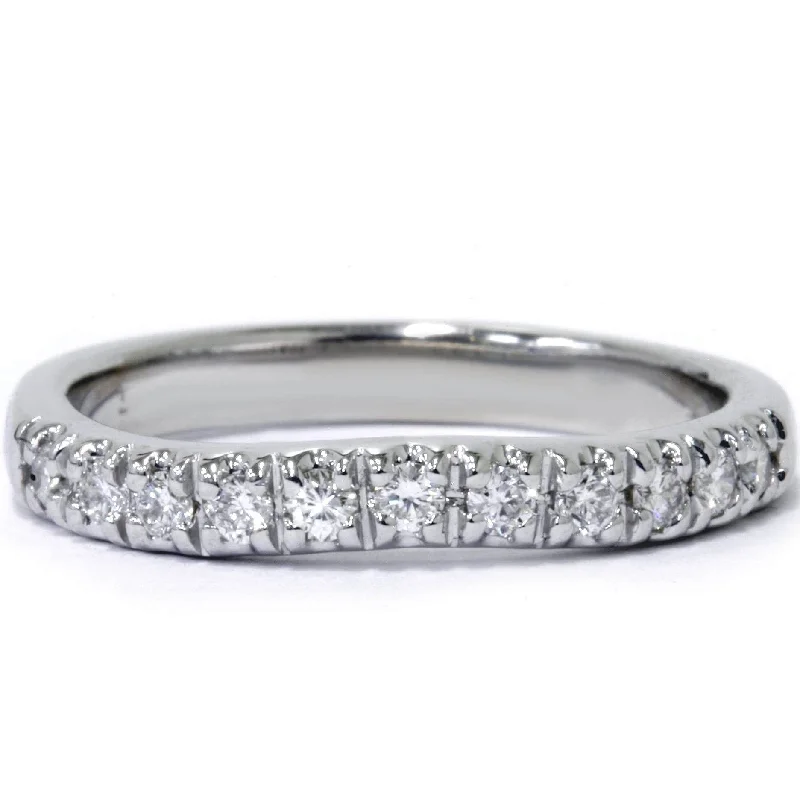 White Gold 1/4ct Diamond Curved Wedding New Ring