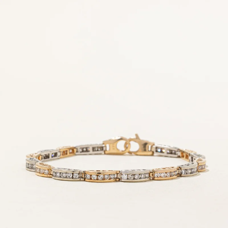 Diamond Two Toned Gold Bracelet | 2.57ctw | 7" |