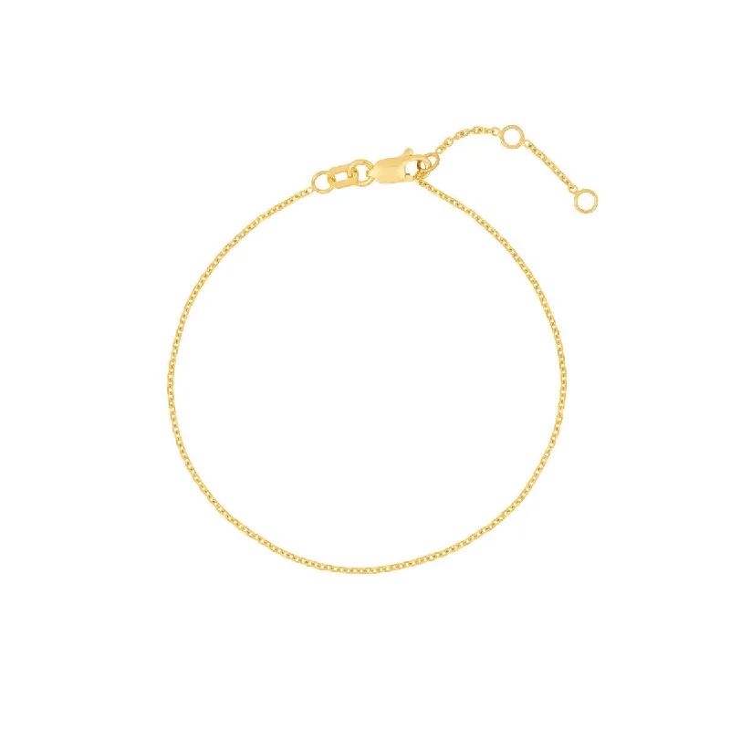 14K Yellow Gold 1.05mm Open D/C Adj Cable Bracelet