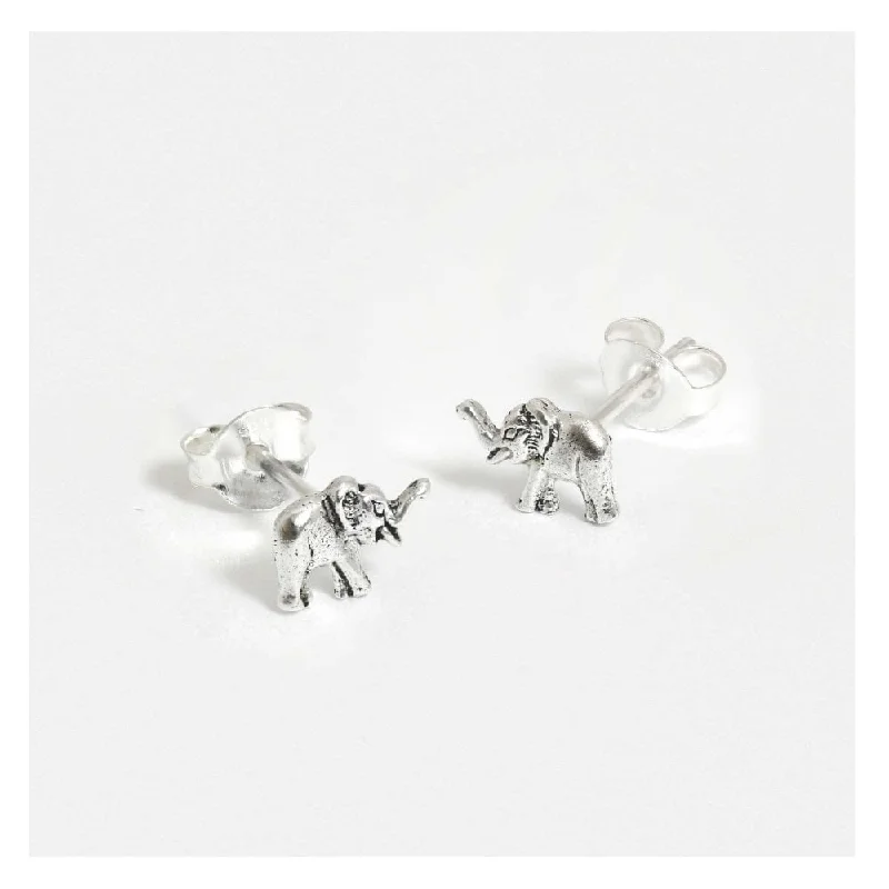 Kingsley Ryan Sterling Silver Elephant Stud Earrings