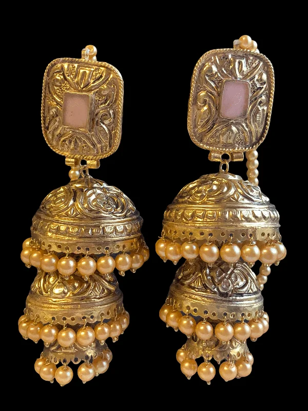 DER219 Navya layered gold plated jhumka ( READY TO SHIP )