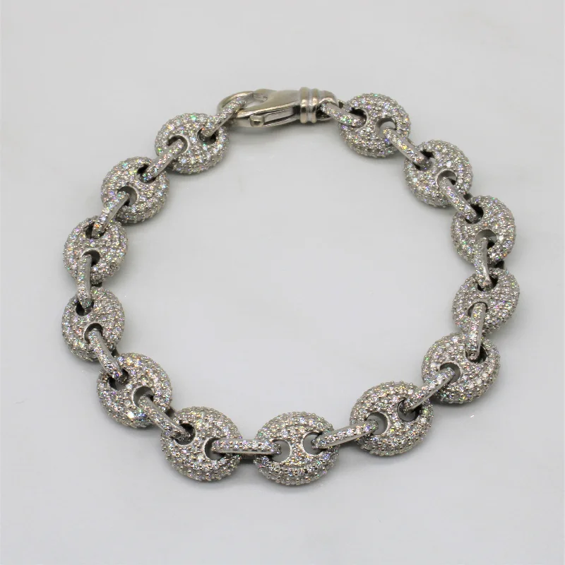 Diamond Encrusted Link Bracelet | 10.00ctw | 8.5" |