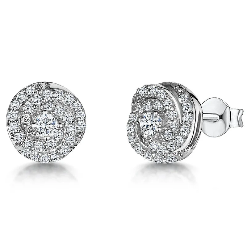 Jools CZ Swirl of Cubic Zirconia Stud Earrings