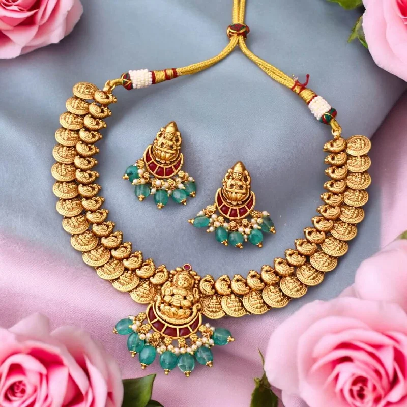 Golden Lalita Temple Jewellery Set - New Arrival