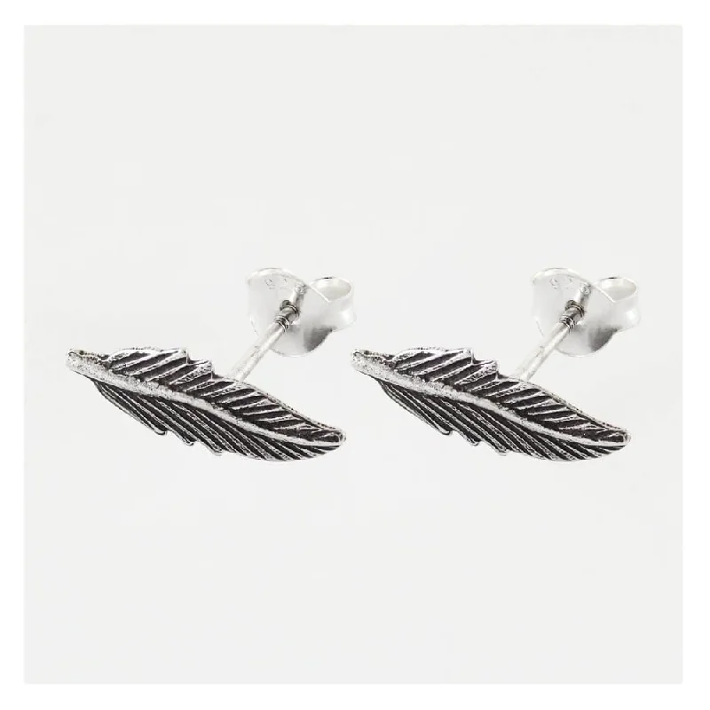 Kingsley Ryan Sterling Silver Feather Stud Earrings