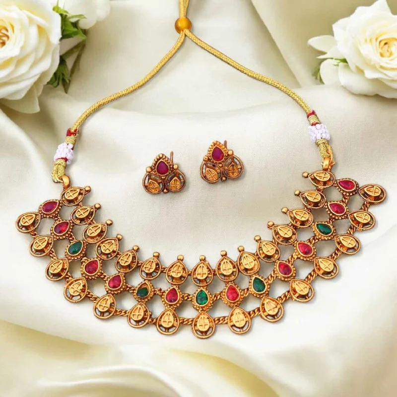 Multicolor Kirandeep Antique Jewellery Set - New Arrival