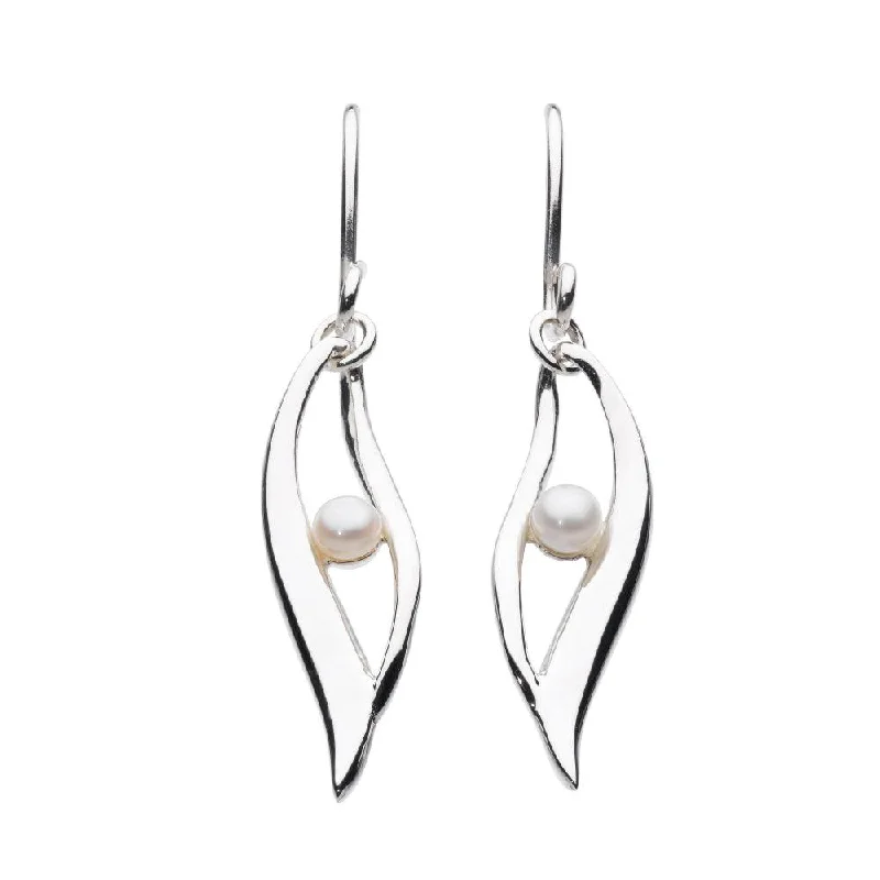 Freshwater Pearl Twist Drop Earrings