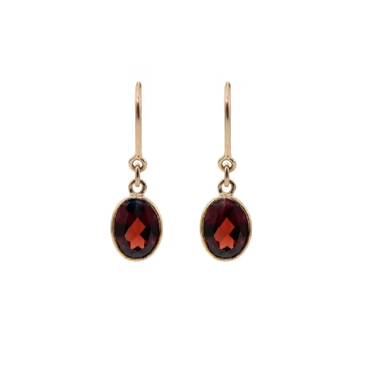 Simon Alexander Gold Garnet Drop Earrings