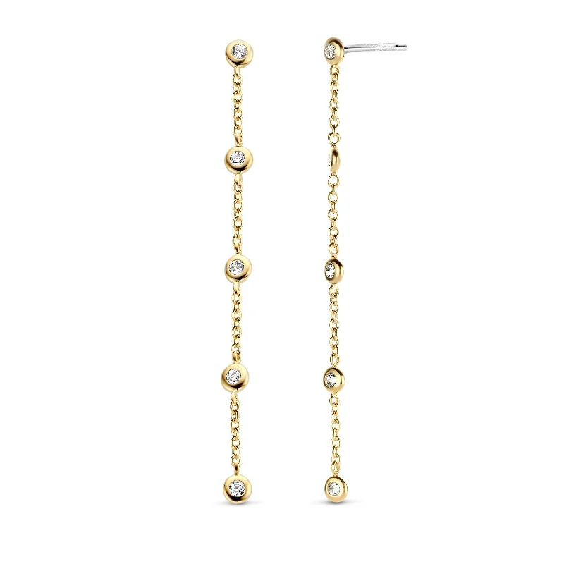 Ti Sento Cubic Zirconia Long Drop Earrings