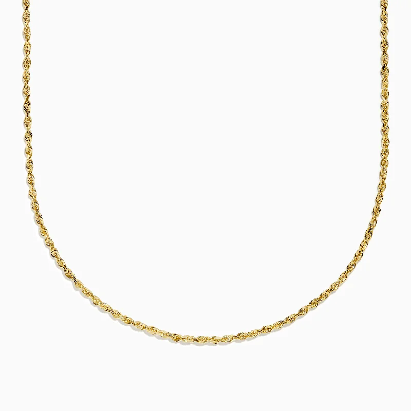 14K Yellow Gold Rope 22" Chain