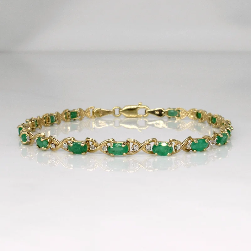 Emerald & Diamond Bracelet | 2.75ctw, 0.02ctw | 7.25" |