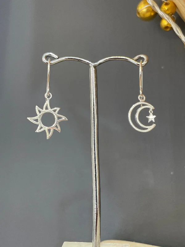 Sun, Moon and Star Drop Earrings