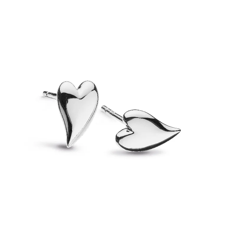 Kit Heath Desire Kiss Mini Heart Stud Earrings - Sterling Silver