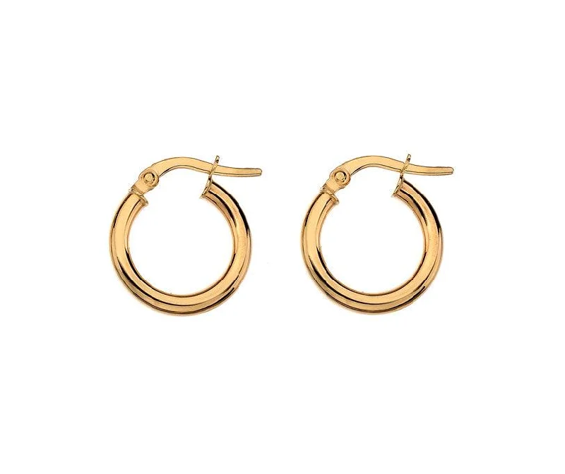 9ct 10mm Gold Hoop Earrings