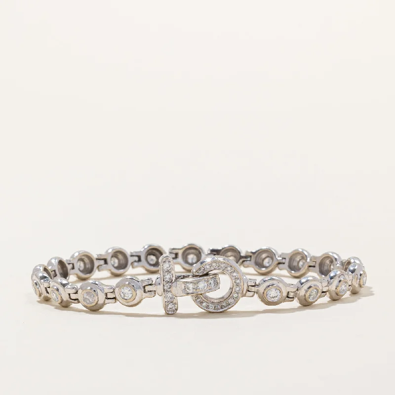 Diamond Buckle Closure Bracelet | 1.00ctw | 7" |