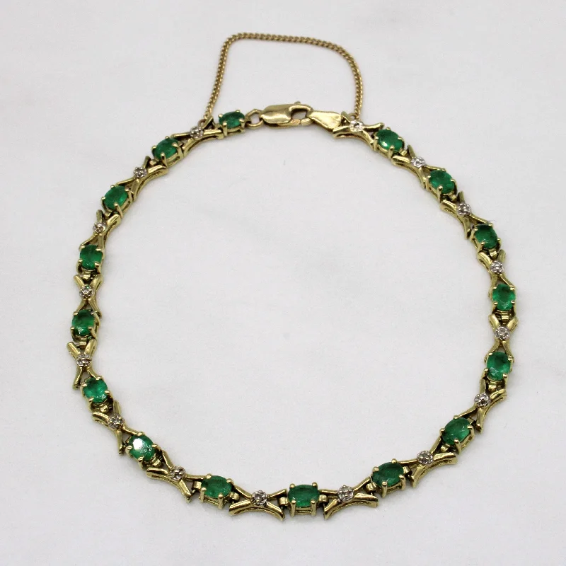 Emerald & Diamond Bracelet | 2.00ctw, 0.05ctw | 7" |