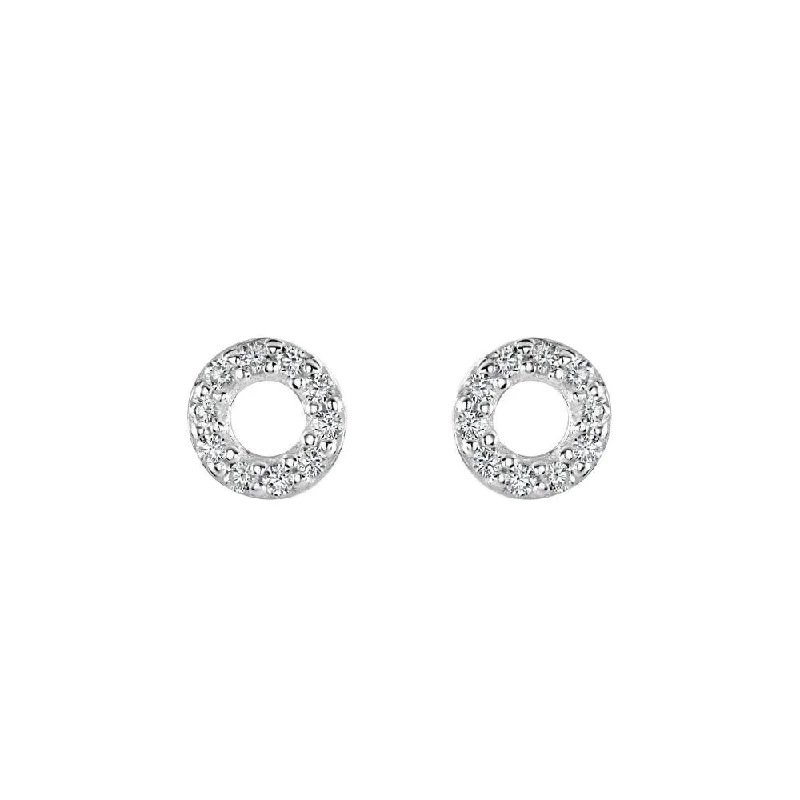 CZ Mini Open Circle Stud Earrings