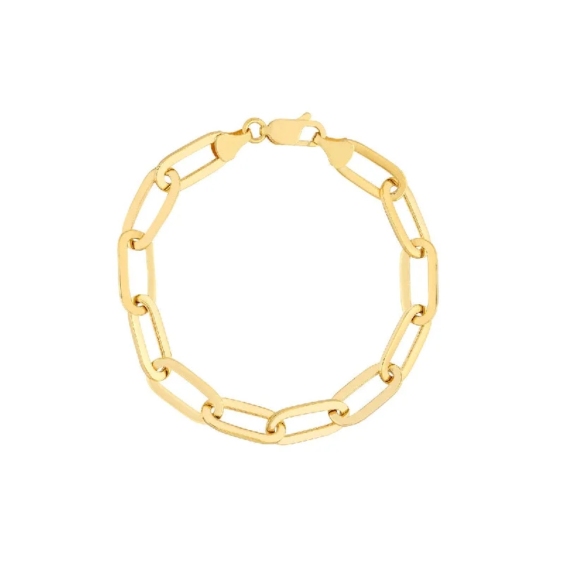 14K Yellow Gold Polished Oval Link Bracelet