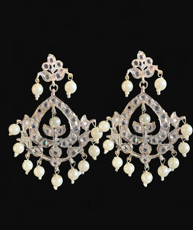 Dina hyderabadi  Chandbali with silver plating  ( SHIPS IN 4 WEEKS )