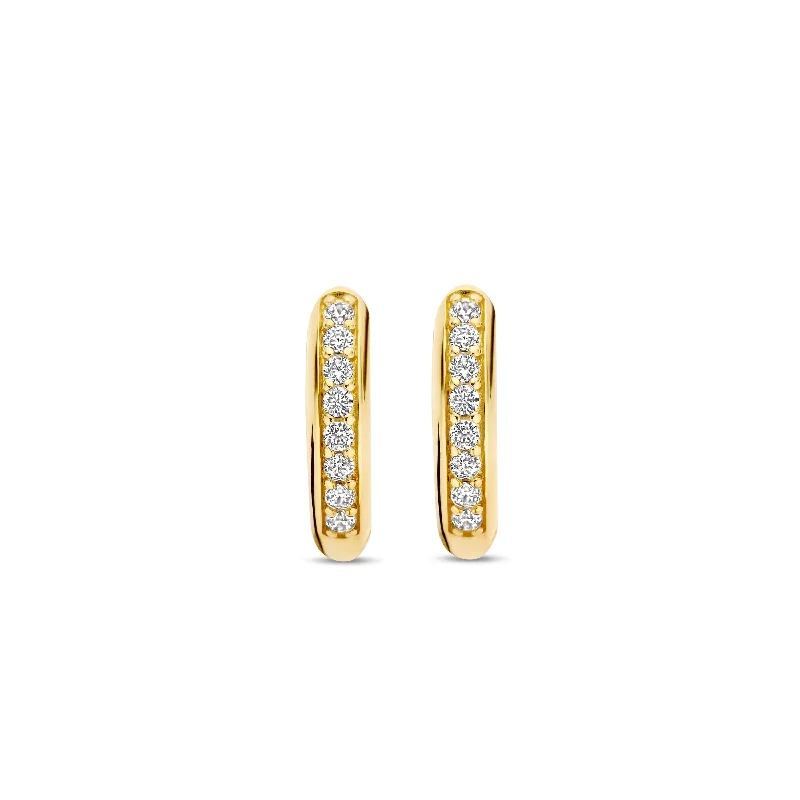 Ti Sento Gold Cubic Zirconia Huggie Hoop Earrings