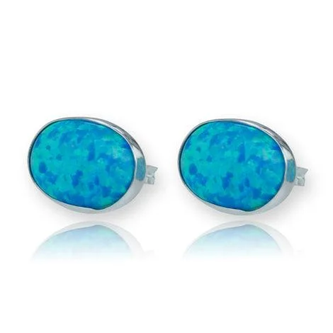 Lavan Opal Oval Stud Earrings